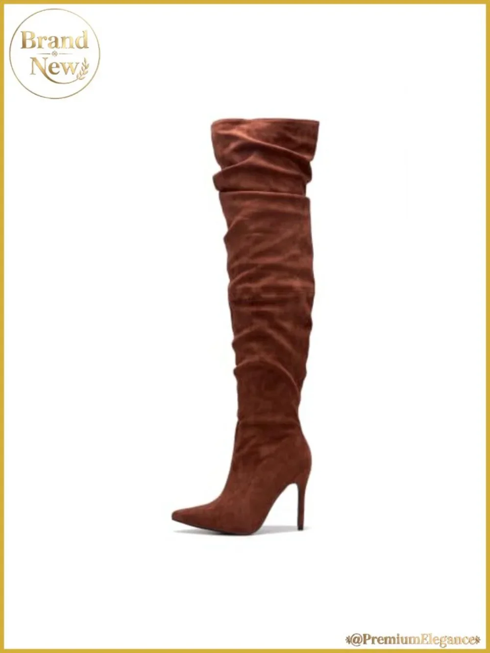 Women's Thigh High Boots Pointed Toe Cowgirl Slouch Over the Knee Heeled Suede